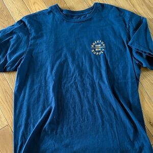 Brixton Men's Navy Tee with Gold Logo